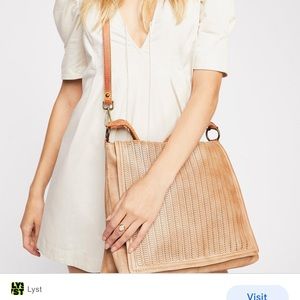 In EUC Free People Golden Valley Vegan Messenger in tan